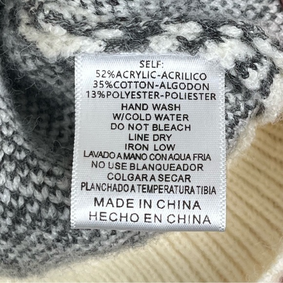 &Merci Cream & Gray Floral Print Cropped Sweater Size Large - Picture 11 of 13